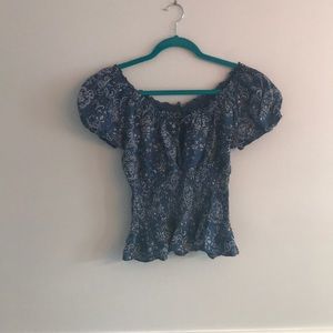 Ralph Lauren Jeans- Navy printed blouse
